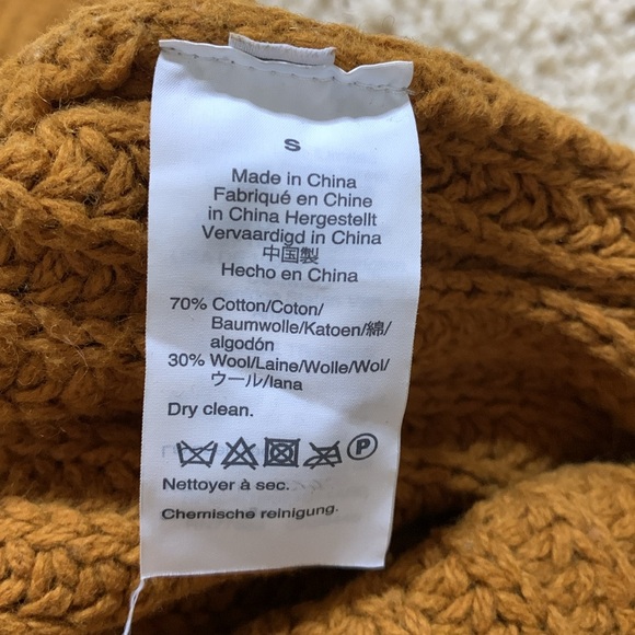 Madewell chunky knit sweater mock neck pumpkin spice button detail SZ S - Picture 9 of 11